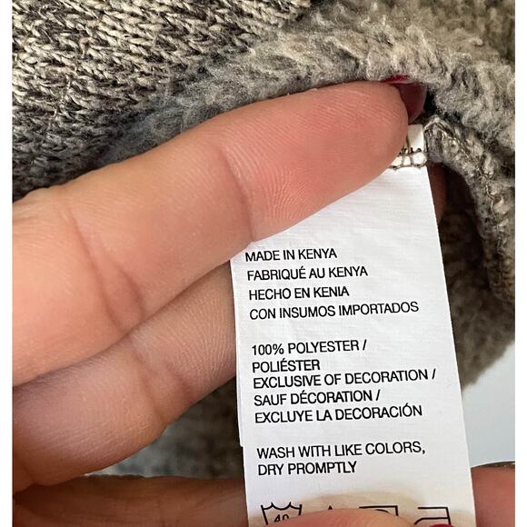 Izod Fleece Preppy Golf Quarter Zip Jacket Tan Navy Blue Size Medium - Picture 7 of 7